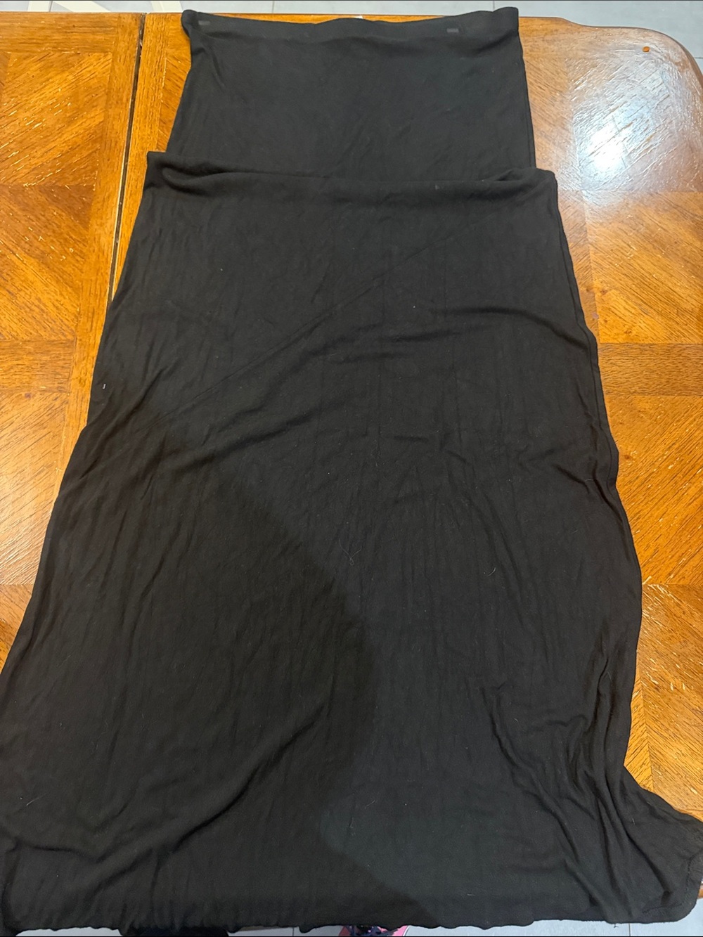 Matty M Black Maxi Skirt with Fold-Over Waist